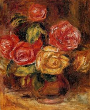 Pierre Auguste Renoir : Roses in a Vase IV